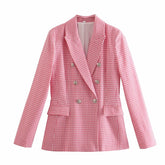 Kirana Plaid Print Blazer